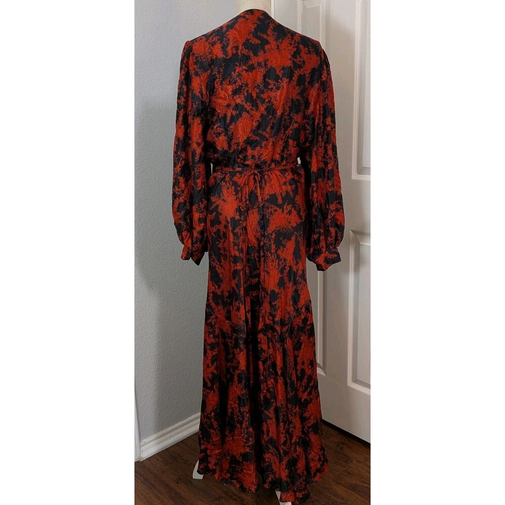 Caballero Abstract Print Midi Dress Silk Cotton XL Cowgirl Western Dark Romantic - Picture 3 of 7